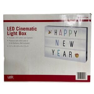 LED Cinematic Light Box 200 Letters & Symbols 11.7"x 8.6" USB Cable Or Batteries